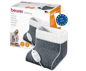 Beurer FW20 - Calienta pies Cosy Apto para pies Grandes, Superficie Suave y Transpirable, 3 potencias, Calentamiento ultrarrápido, 100 W, Color Gris Marengo