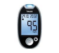 Beurer GL44 (mg/dL) - Medidor de glucosa (Litio, 52 mm, 95 mm, 16 mm) Negro, Plata