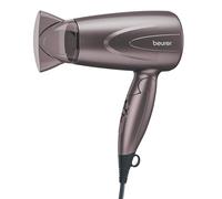 Beurer HC 17 Secador de pelo compacto con función plegable, 2 ajustes de calor y velocidades, 1300 vatios, protección contra sobrecalentamiento, boquilla profesional y anilla para colgar