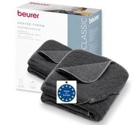 Beurer HD 65 Manta eléctrica, Manta térmica acogedora de Material Suave con 3 Niveles de Temperatura, con Apagado automático y Sistema de Seguridad, Lavable a máquina a 30 °C, Made in Europe, Gris