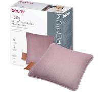 Beurer Heaty heat pad, cordless heat pad with battery, heating pad with automatic switch-off function and 3 temperature settings, with fast heating, soft corded fabric, purple