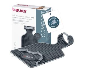 Beurer HK 64 Grey Almohadilla eléctrica, con rápido calentamiento y mecanismo de desconexión automática con forma anatómica, 3 niveles de temperatura, lavable, con cinturón abdominal