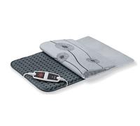 Beurer HK 125 Almohadilla eléctrica, esterilla eléctrica en formato XXL, con 6 ajustes de temperatura, desconexión automática e interruptor LED, lavable a máquina, gris, 60 x 40 cm