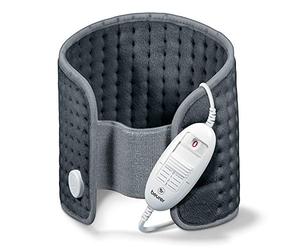Beurer HK49 - Almohadilla térmica para abdomen y espalda, ajuste envolvente para una calidez relajante específica, 3 ajustes de temperatura, cierre de velcro ajustable, lavable a máquina