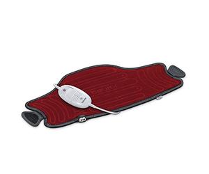 Beurer HK55 - Almohadilla electrónica cervical / lumbar con superficie suave y transpirable, cinturón ajustable, 3 potencias, 100 W, lavable, apagado automático 90 mins, color granate