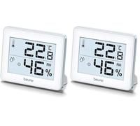 Beurer HM 16 Termómetro Higrómetro Digital Termohigrómetro, control del clima de la habitación mediante la indicación de la temperatura y la humedad para el hogar e casa, pantalla de smiley