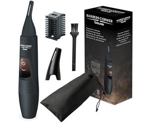 Beurer HR2000 Recortador facial higiénico con accesorios para nariz, orejas y cejas, cuchilla acero inoxidable, accesorio peine 3/6mm, tapa protectora, color negro