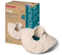Beurer Huggy almohadilla eléctrica con peso para los hombros, inalámbrico | Calientacuellos de 1100 g, cojín térmico para el cuello con relleno de perlas de vidrio, 3 niveles, lavable a máquina, crema