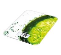 Beurer KS 19 Fresh Balanza de cocina, báscula digital para cocinar, con función de pesaje de tara, funcionamiento con con botón táctil, capacidad de carga de 5 kg