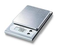 Beurer KS 22 - Balanza de cocina compacta, medición 3 kg/1 gr, Altura nº pantalla 1.5 cm, altura báscula 2.7 cm, función auto tara, plataforma en acero inoxidable