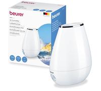 Beurer Humidificador ultrasónico LB37, 200 ml/h, depósito 2 L, hasta 20 m², silencioso, Blanco