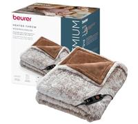 Beurer Manta eléctrica Arctic Brown, Extra Suave con diseño Reversible | Con 2 colores, topo y marrón, con mecanismo de desconexión automática y sistema de seguridad, 6 niveles de temperatura