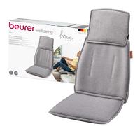 Beurer MG 330 Asiento de masaje Shiatsu, 3 zonas y 2 niveles de intensidad, parte superior e inferior de la espalda, masaje de simulación de manos profundo en la zona del cuello, gris