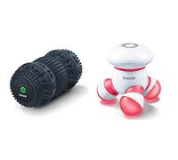 Beurer MG 35 Deep Roll Rodillo de masaje con vibración, rodillo de fascia para masaje de puntos gatillo & MG16 - Masajeador Mini aparato Vibratorio, con luz LED, color blanco y rojo