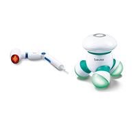 Beurer MG 40 Masaje infrarrojo vibratorio, color blanco & Beurer MG 16 - Masajeador en miniatura, color verde/azul