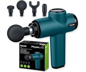 Beurer MG 99 Pistola de masaje musuclar con 4 accesorios, Massage Gun con potente masaje de puntos gatillo, afloja tensiones, masajeador compacto con 5 niveles de intensidad y batería recargable