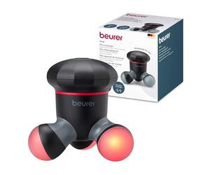 Beurer Minimasajeador MG 18, masajeador eléctrico de mano para un suave masaje con vibraciones, ideal para la espalda, el cuello, los brazos y las piernas, con luz LED, portátil, negro, 1 pieza