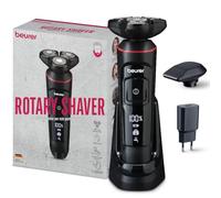 Beurer MN8X Afeitadora rotativa, óptima adaptación a los contornos gracias al cabezal de afeitado 360° Flex, 3 cabezales de corte con fijación magnética, Recortadora de precisión, impermeable