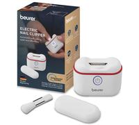 Beurer MP 10 cortauñas eléctrico, inalámbrico, manejo con un solo botón | Tijeras de uñas eléctricas con compartimento de recogida integrado, cortaúñas con 2 niveles de velocidad y luz LED
