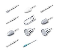 Beurer MP 100/ MP 200 Set de recambio para los dispositivos de manicura MP 100 y MP 200, 10 accesorios de fresado de uñas de zafiro, cerámica y fieltro, 30 accesorios desechables, con tapa protectora
