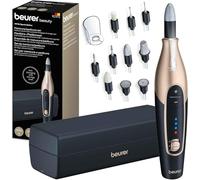 Beurer MP 84 Edition Set de manicura/pedicura, torno de uñas eléctrico con batería recargable, 10 accesorios, luz LED, estuche, hasta 4400 rpm, cortauñas para el cuidado de manos y pies, negro
