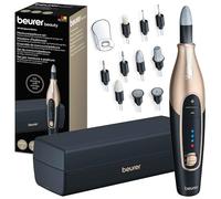 Beurer MP 84 Edition Set de manicura/pedicura, torno de uñas eléctrico con batería recargable, 10 accesorios, luz LED, estuche, hasta 4400 rpm, cortauñas para el cuidado de manos y pies, negro