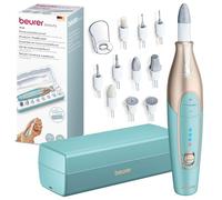 Beurer MP 84 Set de manicura/pedicura, lima de uñas eléctrica con batería recargable, 10 accesorios, luz LED, incluye estuche, hasta 4400 rpm, torno de uñas para el cuidado de manos y pies