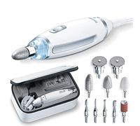 Beurer MP62 - Juego de manicura y pedicura doméstica, lima eléctrica, 10 accesorios, para uñas naturales, acrílicas y de gel, luz de precisión, rotación rápida (2000-5400 rpm)