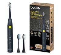 Beurer SC 30 Jet Black - Cepillo de dientes eléctrico (4 modos de limpieza, 80.000 vibraciones, temporizador de cuadrante acústico e indicador LED, incluye 2 cabezales, carcasa 100% reciclada)