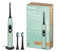Beurer SC 50 - Cepillo de dientes eléctrico sónico con 5 modos de cepillado y sensor de presión, 80.000 vibraciones, pantalla con indicador de tiempo de cepillado, incluye 2 cabezales de cepillo