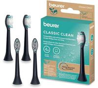 Beurer SC Classic Clean cabezales de cepillo para cepillos de dientes sónicos eléctricos, 4 cabezales de repuesto para SC 30, 50 y Philips Sonicare, cerdas indicadoras en forma de W, dureza media