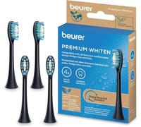 Beurer SC Premium Whiten cabezales de cepillo para cepillos de dientes sónicos eléctricos,4 cabezales de repuesto para SC 30,50 y Philips Sonicare,cerdas indicadoras elevadas en el centro,dureza media