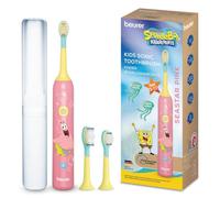 Beurer SC11 SeastarPink Bob Esponja cepillo de dientes eléctrico para niños | 2 cepillos de recambio a partir de 3 y a partir de 6 años, cepillo de dientes eléctrico sónico para niños, muy silencioso