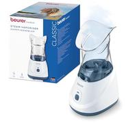 Beurer SI 31 SteamCare nebulizador de vapor para la humidificación de boca, nariz y garganta, nebulización silenciosa de solución salina y aceites esenciales, utilizable con almohadillas de aroma