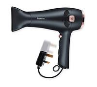 Beurer Style Pro HC55 - Secador de pelo con rebobinado de cable, secador de pelo de 2000 vatios con función de iones integrada, accesorio de boquilla delgada y accesorio difusor de volumen, 3 ajustes