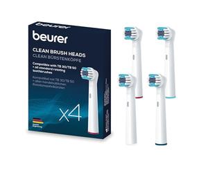 Beurer TB 30/50 Cabezales de cepillo de dientes Clean, Pack de 4