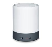 Beurer WL50 Despertador con luz, simulación Amanecer y Atardecer, alarma despertador, led, luz ajustable con 3 niveles de intensidad, batería recargable 2.000 mAh, blanco