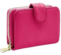 Beurlike Cartera organizadora de tarjetas de crédito RFID para mujer, de piel, con tarjetero de seguridad pequeño, A (10 acordeón) - Rosa, small, Moda