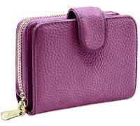 Beurlike Cartera organizadora de tarjetas de crédito RFID para mujer, de piel, con tarjetero de seguridad pequeño, A (10 acordeón) - Morado, pequeño, Moda