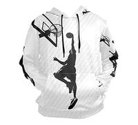 BEUSS Arte De Baloncesto Sudadera con Capucha Sudaderas Deportivas con Estampado 3D Impresión Hoodie Sweatshirt para Niñas Niños Hombres (Tela Saludable)