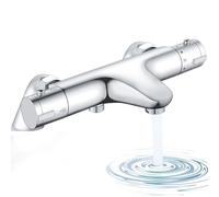 Bevankly - Mezclador termostático para ducha y baño, válvula termostática expuesta, grifo antiquemaduras, barra mezcladora de ducha montada en cubierta con válvula de control antiquemaduras, latón,