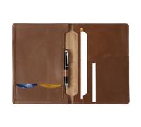 Bevel & Awl Carpeta de piel 100 % pura, carpeta de cartera de 8 x 11 pulgadas, para mujeres y hombres, soporte para currículum, cuaderno, organizador de carpetas de negocios, color marrón caramelo