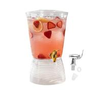 Beverage Dispenser | 6L Large Capacity Drink Dispenser with Gold & Silver Faucet Polystyrene Party Cocktail Juice Spigot Container 37.3cm Tall for Home Bar Restaurant Coffee