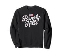 Beverly Hills - Letras Retro con diseño de Bandera Sudadera