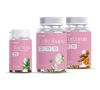 Beverly PACK SLIM Cellu Shape + Curcumix + Aloe Vera | Pack Reductor Integral | Celulitis, Inflamación y Tránsito | 30 servicios