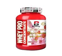 Beverly Whey Pro - Concentrado de proteína de suero whey - 1 Kg - 28 g de proteína por ración - 29 servicios - Tonifica y aumenta la masa muscular - Mayor rendimiento deportivo (1 Kg, Fresa)