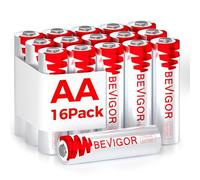 BEVIGOR 16 Baterías AA De Litio, 3000mAh 1.5V Alta Capacidad, Baterías AA No Recargables, para Diversos Electrodomésticos Y Equipos De Seguridad