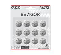 Bevigor 2032 Batería Compatible con AirTag CR2032 Lithium 3V Pila de Botón para Seguridad Infantil, Adecuada para llaveros, sensores Inteligentes, básculas y más (CR2032-12)