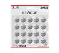 Bevigor 2032 Batería Compatible con AirTag CR2032 Lithium 3V Pila de Botón para Seguridad Infantil, Adecuada para llaveros, sensores Inteligentes, básculas y más (CR2032-20)