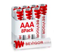 BEVIGOR 8 Pilas AAA Litio 1.5V 1200mAh Alta Capacidad, no Recargables, para Linternas, Juguetes y Otros Dispositivos Domésticos